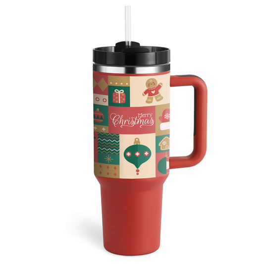 40 oz Insulated Tumbler with Handle & Straw – alternate product view