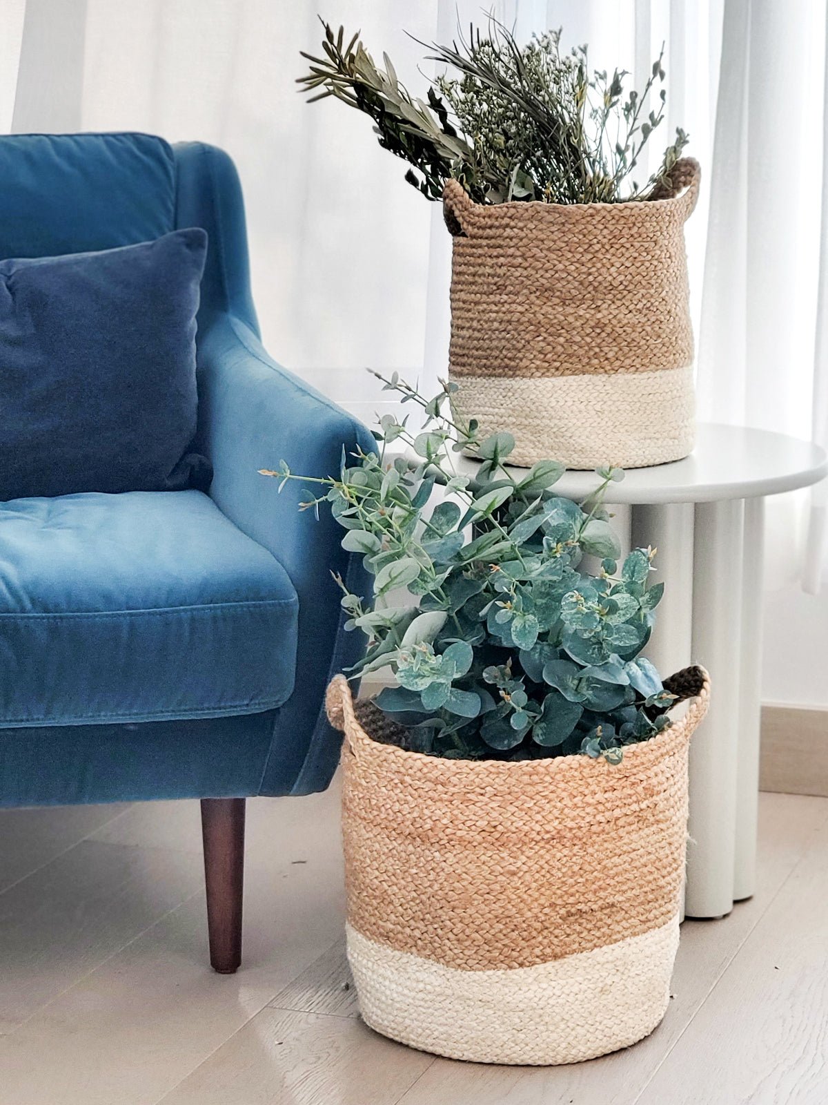 Kata Colorblock Jute Basket – Handwoven Fair Trade Storage Basket