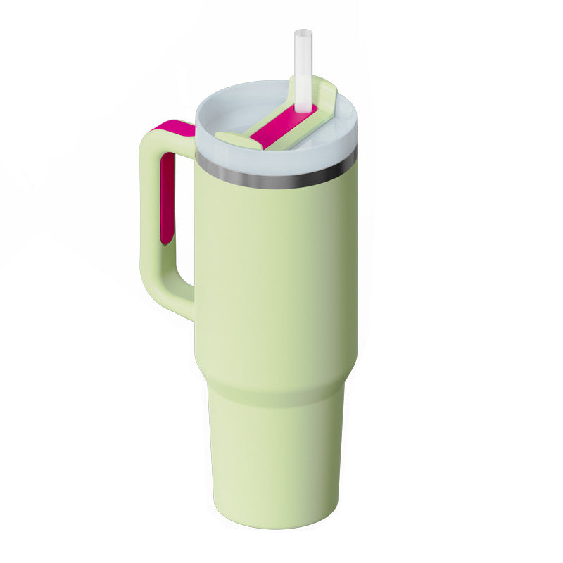 40 oz Insulated Tumbler with Handle & Straw – product view 21