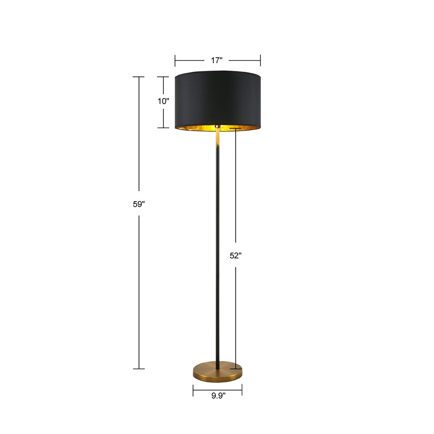 Black & Gold Metal Floor Lamp – alternate product view