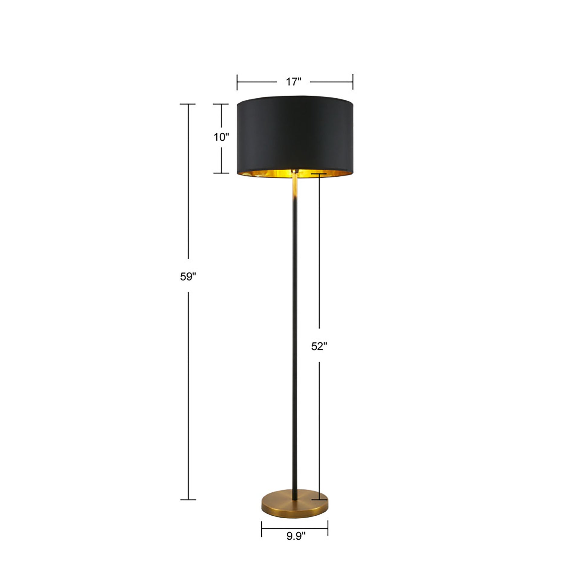 Black & Gold Metal Floor Lamp – alternate product view