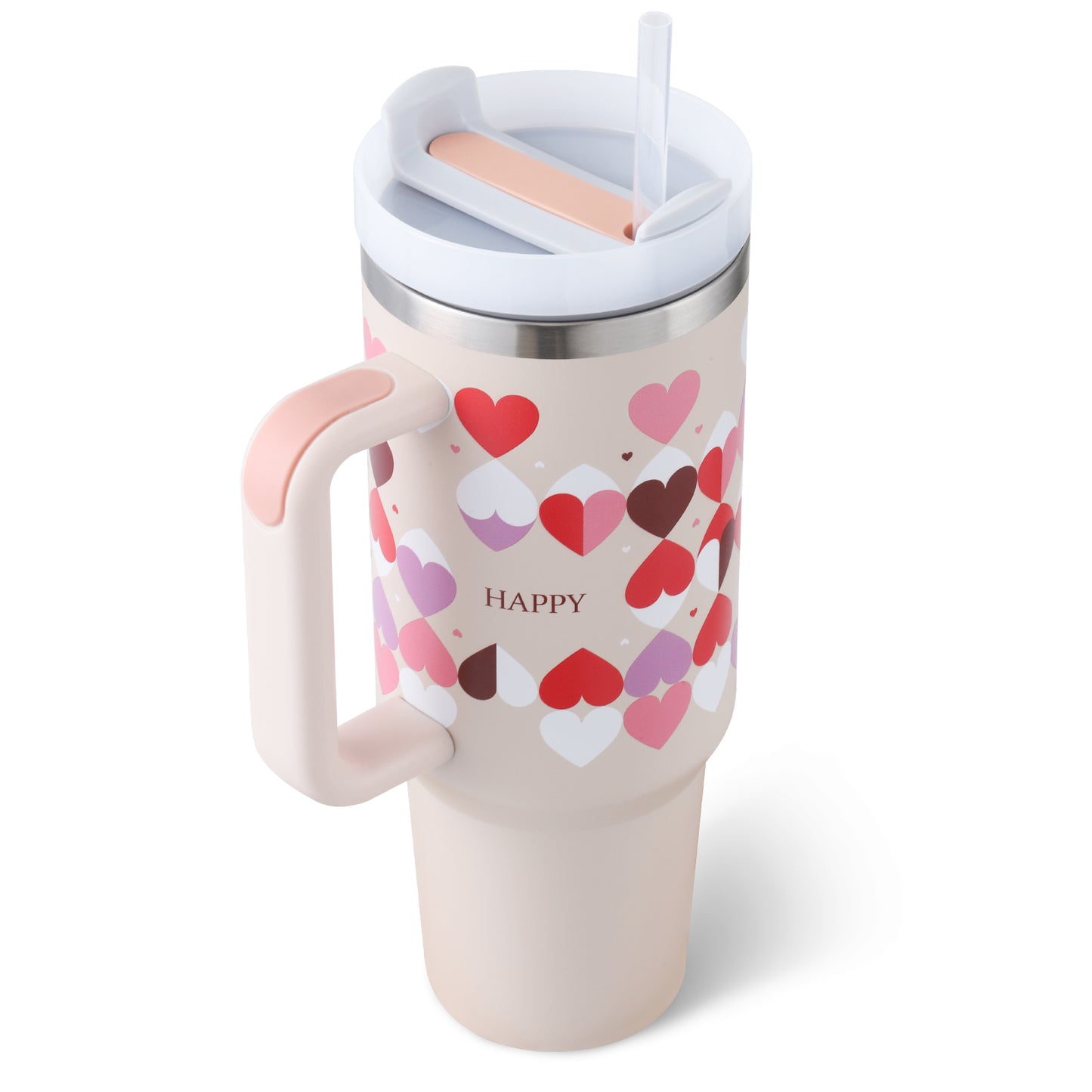 40 oz Insulated Tumbler with Handle & Straw – product view 27