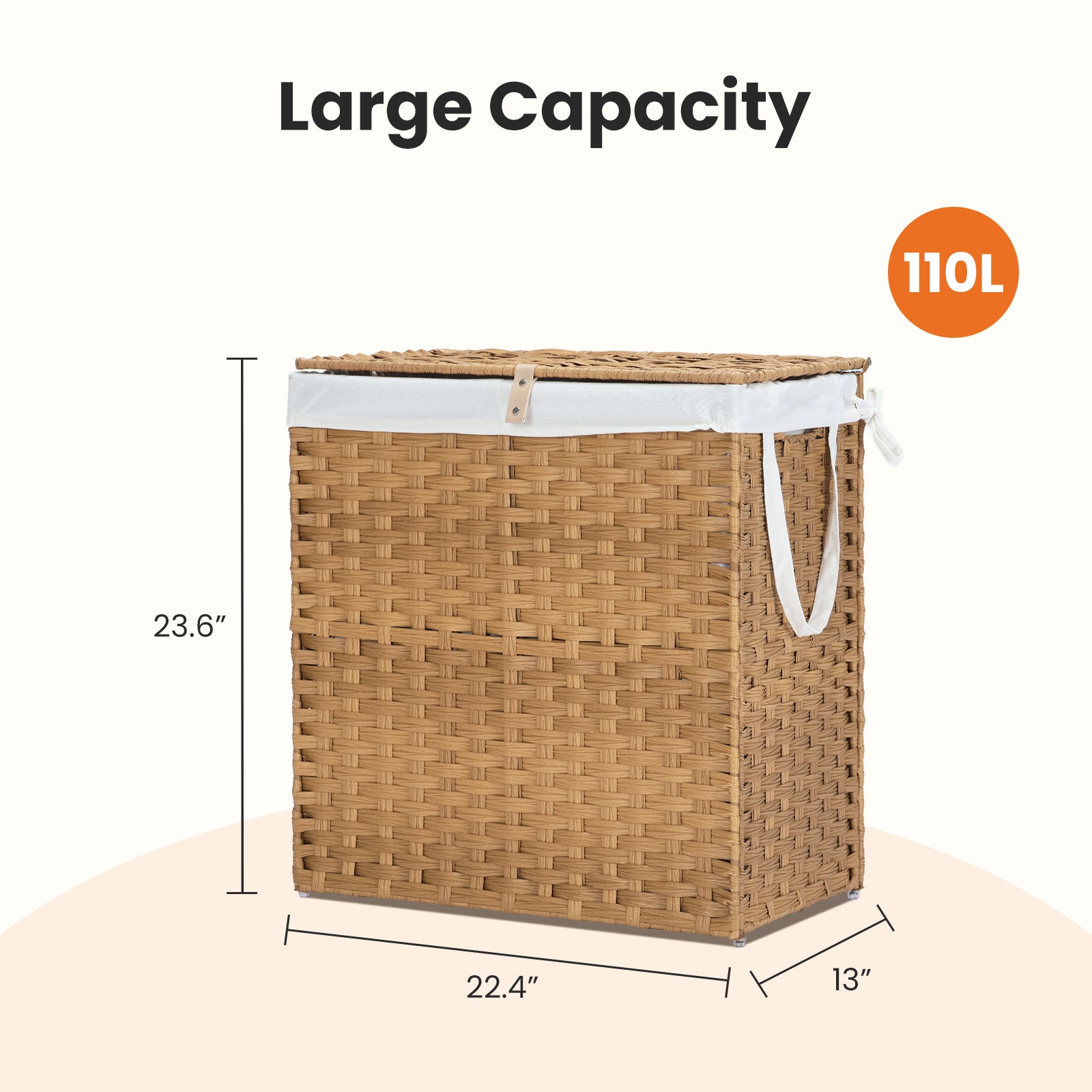 Laundry Hamper with Lid – product detail view
