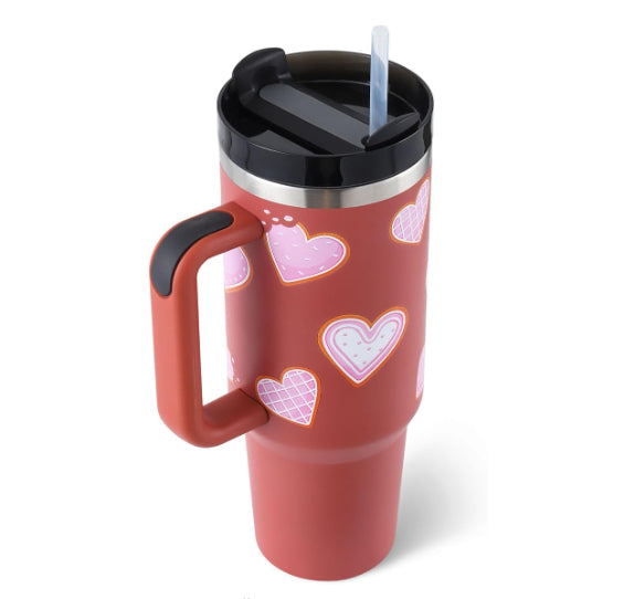 40 oz Insulated Tumbler with Handle & Straw – product view 28
