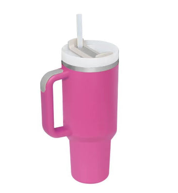40 oz Insulated Tumbler with Handle & Straw – product view 32