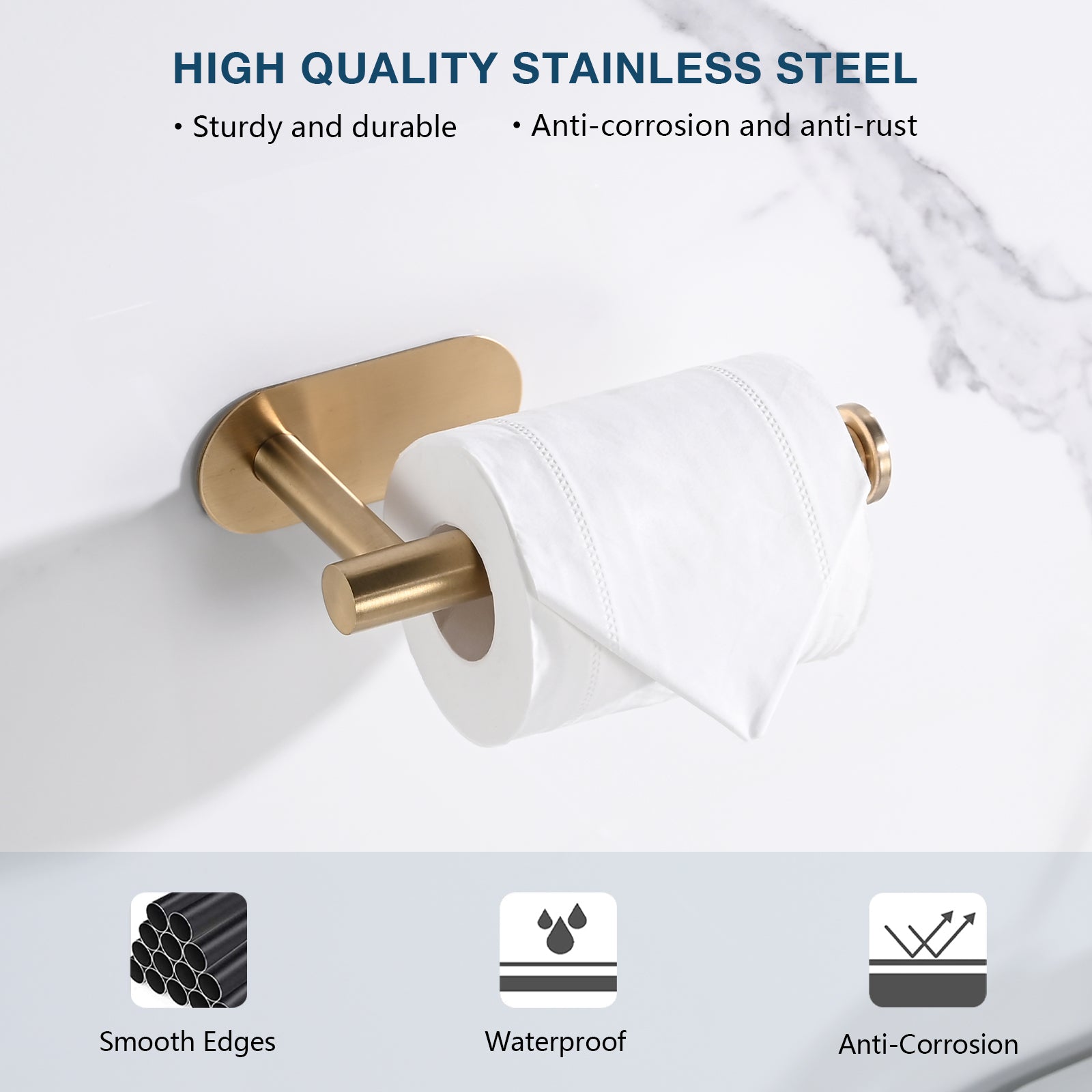 Self-Adhesive Toilet Paper Holder – No Drilling – alternate product view