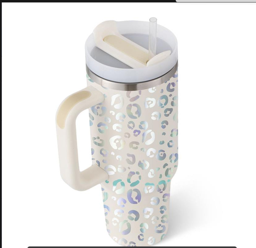 40 oz Insulated Tumbler with Handle & Straw – product view 37