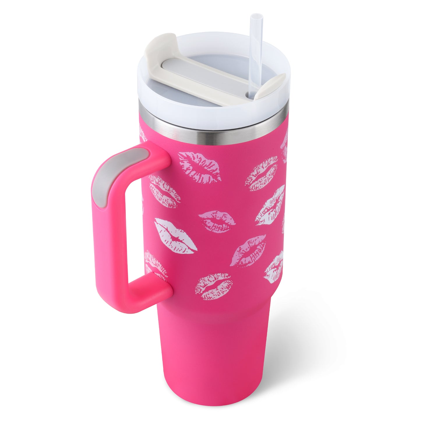 40 oz Insulated Tumbler with Handle & Straw – product view 30
