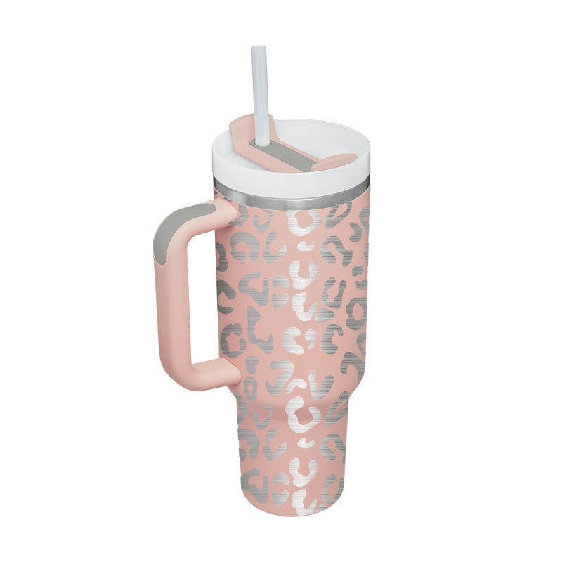 40 oz Insulated Tumbler with Handle & Straw – product view 22