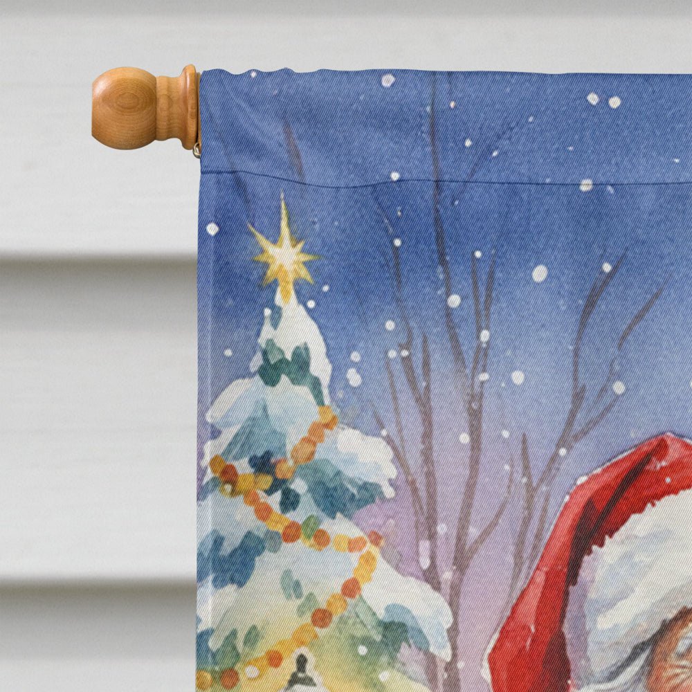 Scottish Deerhound with Santa Claus House Flag