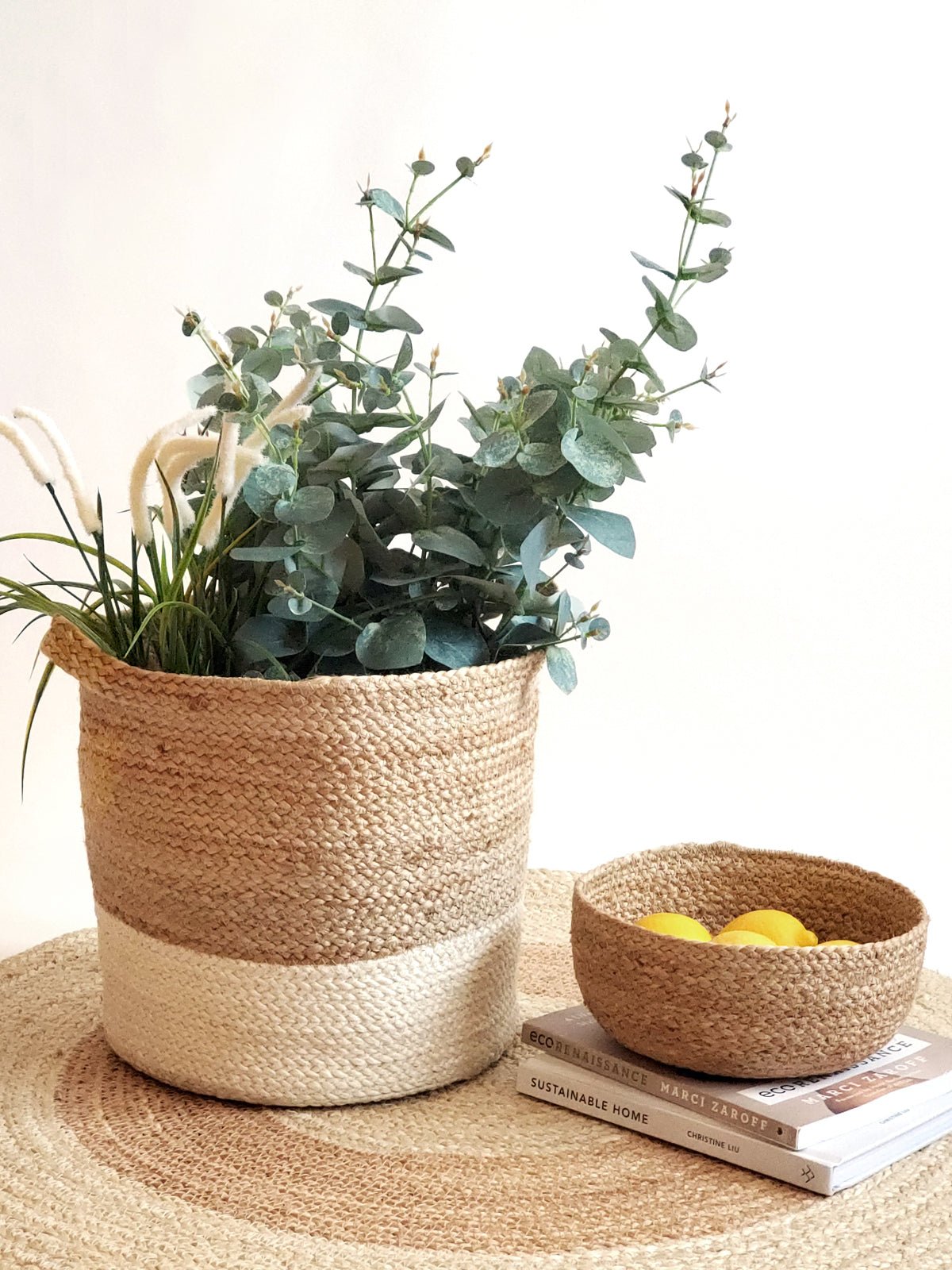 Kata Colorblock Jute Basket – Handwoven Fair Trade Storage Basket