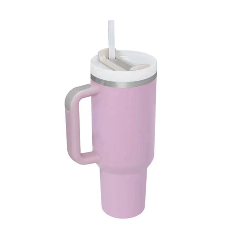 40 oz Insulated Tumbler with Handle & Straw – product view 24