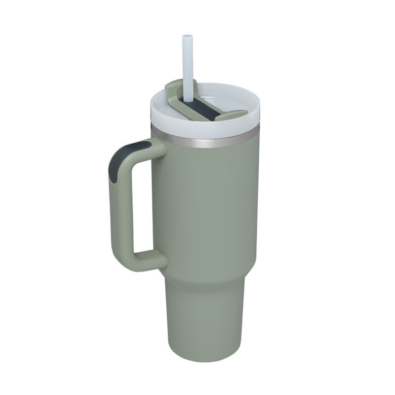40 oz Insulated Tumbler with Handle & Straw – product view 11