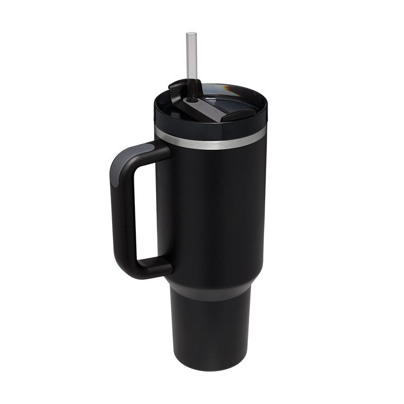 40 oz Insulated Tumbler with Handle & Straw – product view 12