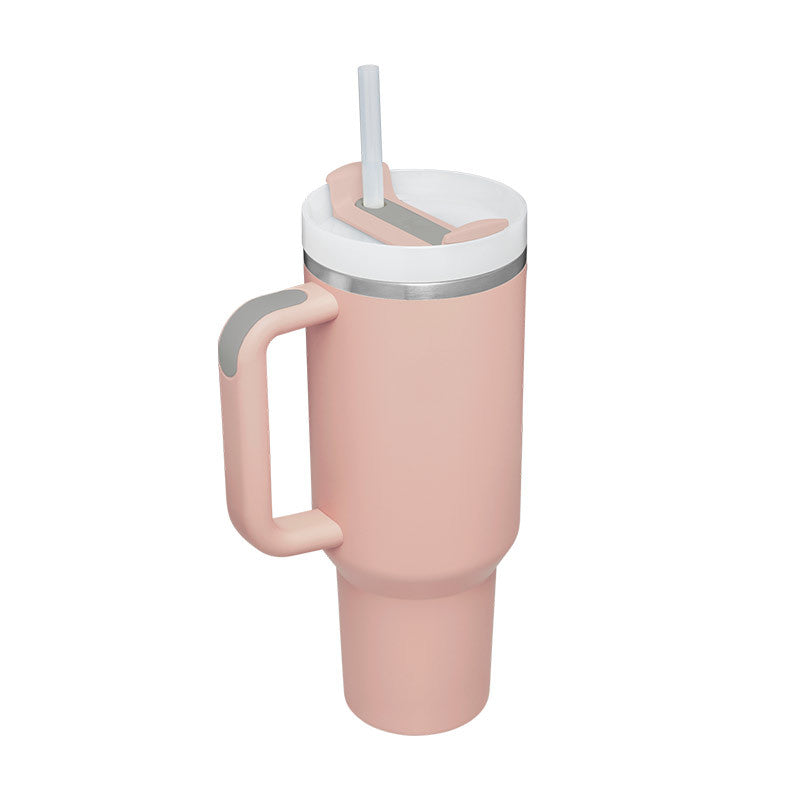 40 oz Insulated Tumbler with Handle & Straw – product view 25